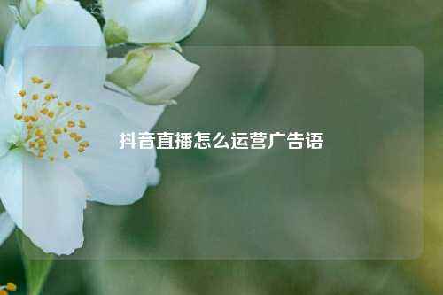 抖音直播怎么运营广告语