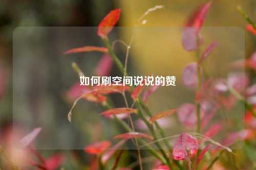 如何刷空间说说的赞